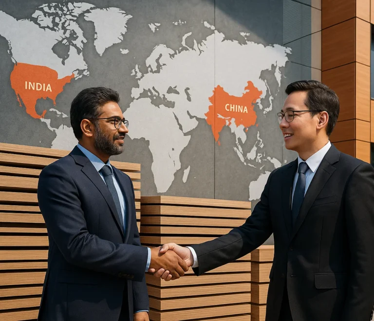 Indian HPL sheet export to China – HPLMaker international trade partnership image