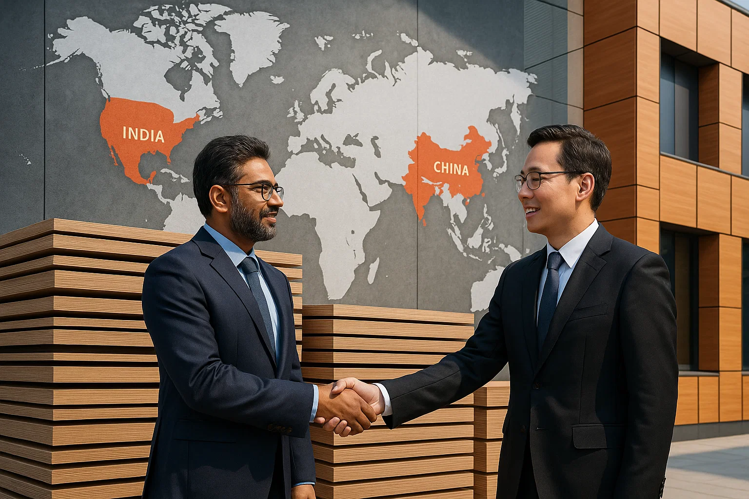 Indian HPL sheet export to China – HPLMaker international trade partnership image