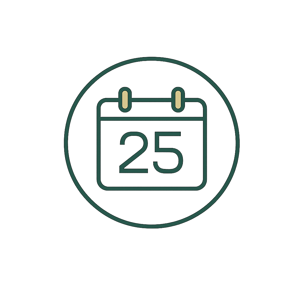 25 years durability warranty icon for exterior HPL sheets