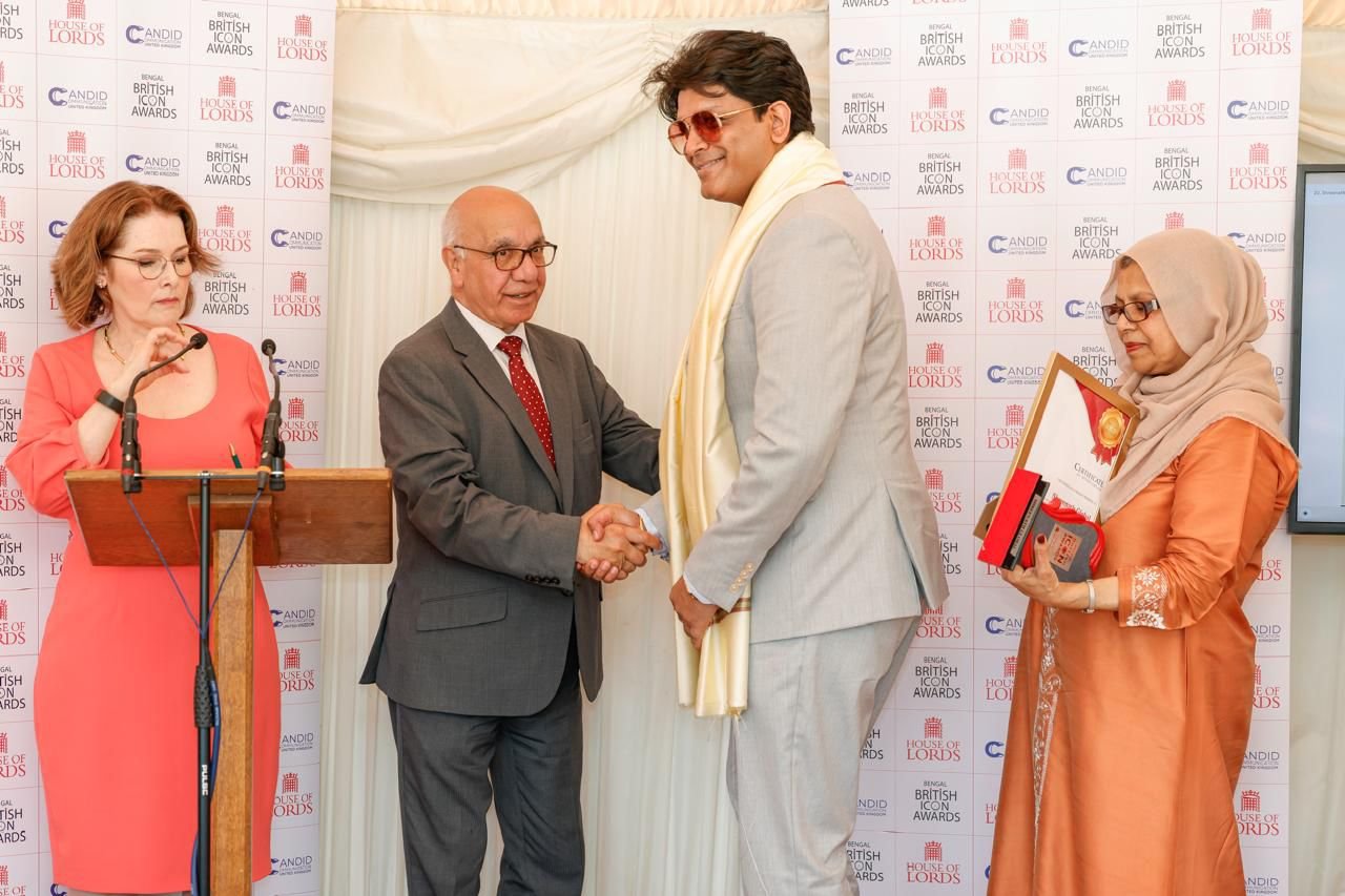 Shreenath Global receiving the award at the House of Lords