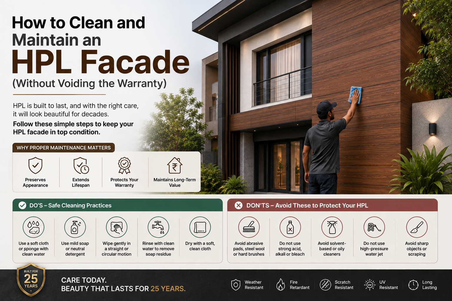 How to Clean and Maintain an HPL Facade (Without Voiding the Warranty)