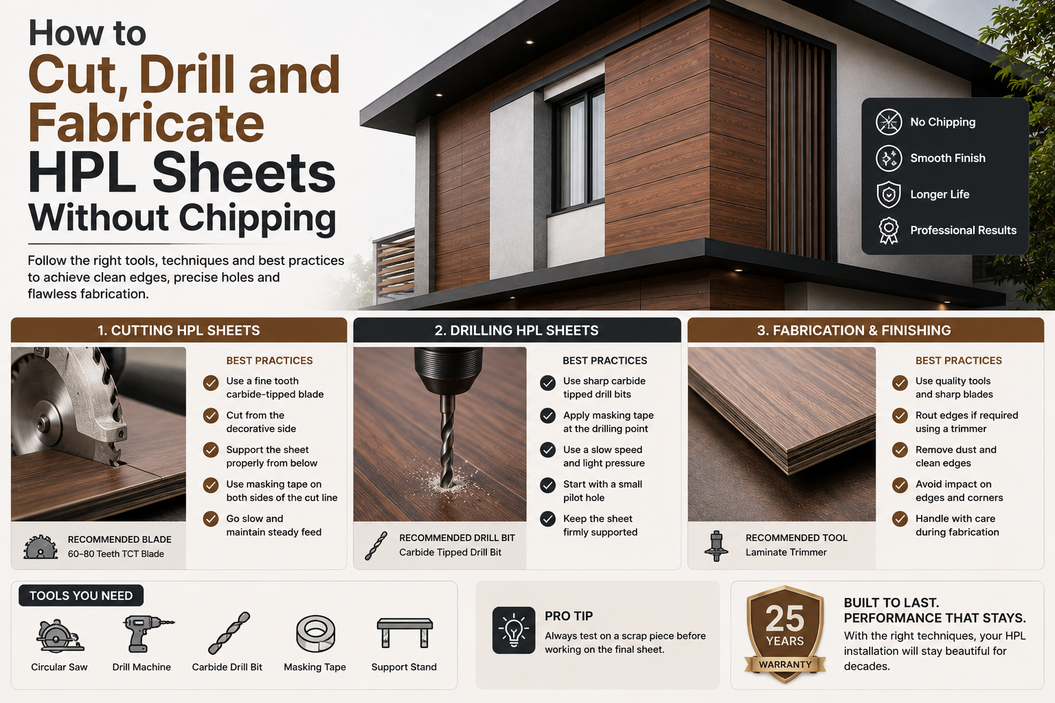 How to Cut, Drill and Fabricate HPL Sheets Without Chipping