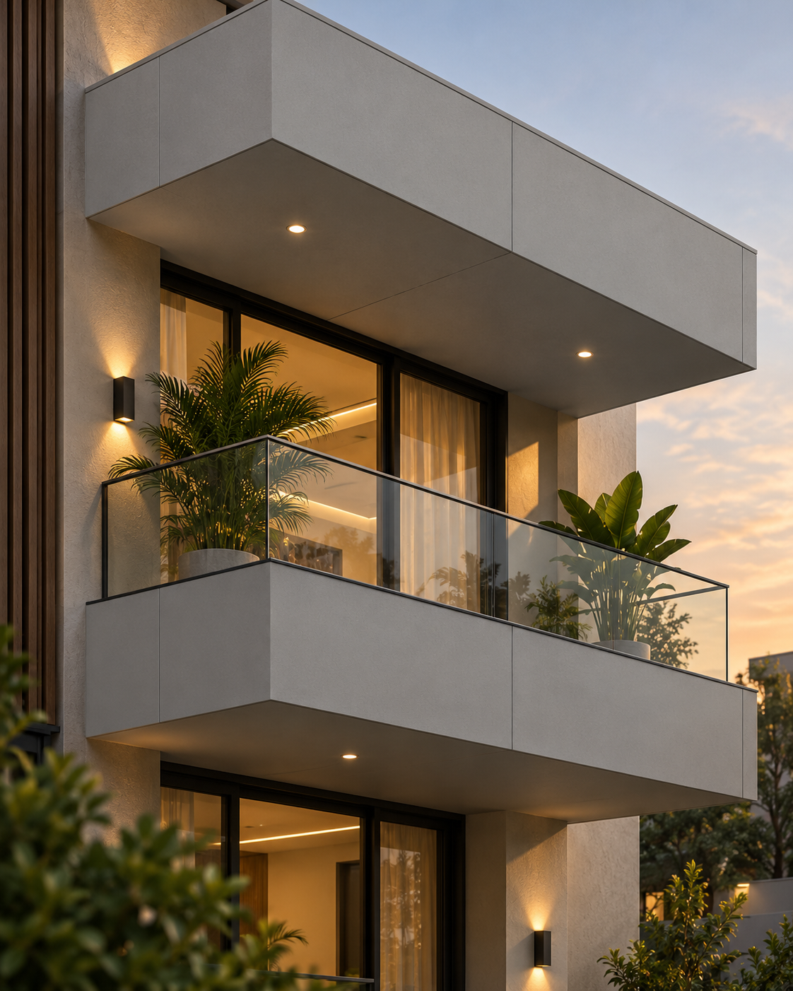Balcony finished with HPL panels