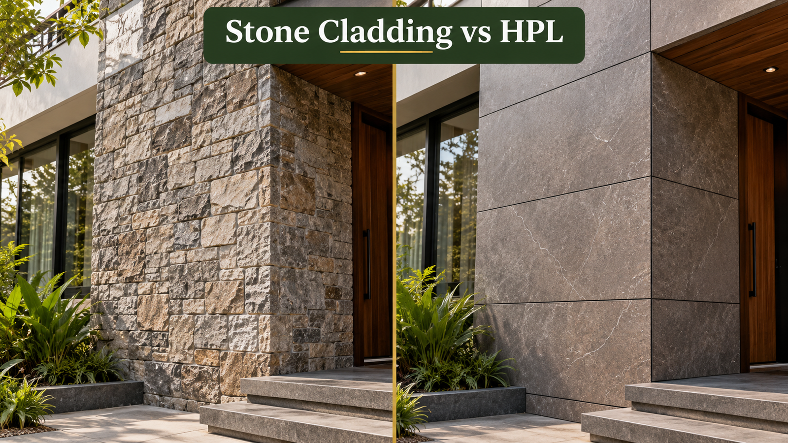 stone c;ladding vs hpl sheet